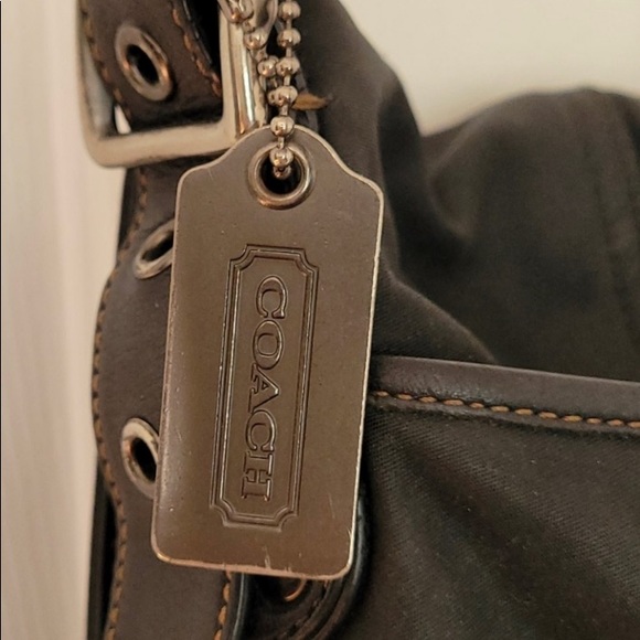 Coach black nylon/leather messenger bag #6253 - Picture 2 of 7